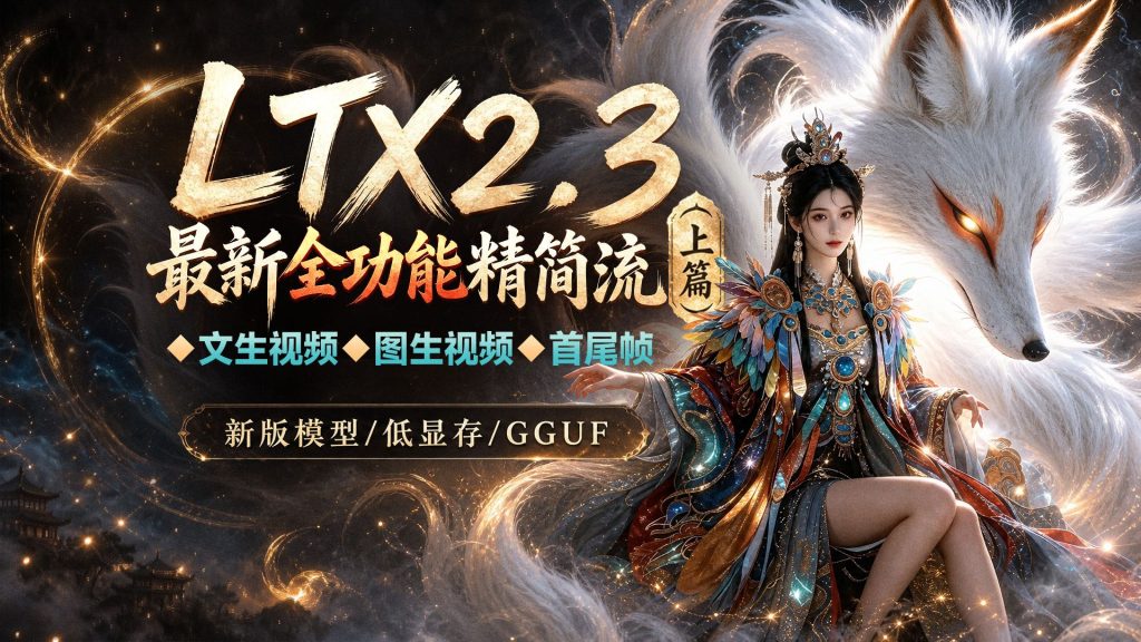 ▶LTX2.3最新全功能精简流(上篇)◆新版模型◆低显存◆GGUF◆文生视频/图生视频/首尾帧