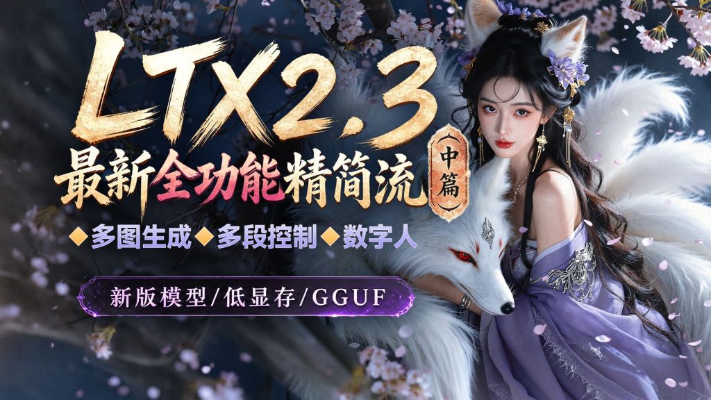 ▶LTX2.3最新全功能精简流(中篇)◆低显存/高质量◆单/多图生成视频◆多段控制◆数字人